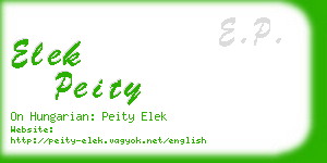 elek peity business card